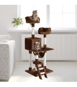 Arbre à chat multiniveaux de luxe 148 cm 