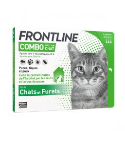 Frontline Combo Chat - Pipettes antipuces et antitiques 	