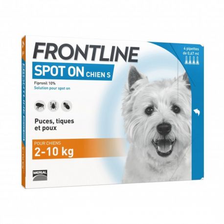 Frontline Spot On™ - Pipettes anti-tiques, puces et poux pour chiens -  Merial / Direct-Vet