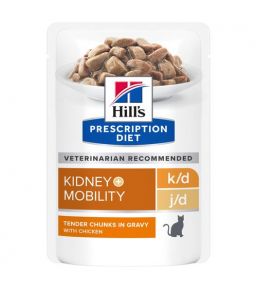Hill's Prescription Diet k/d et j/d Kidney + Mobility Feline Sachets au Poulet