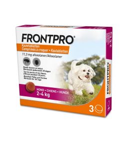 Frontpro - Comprimés anti-puces et anti-tiques pour chiens de 2 à 4 kg