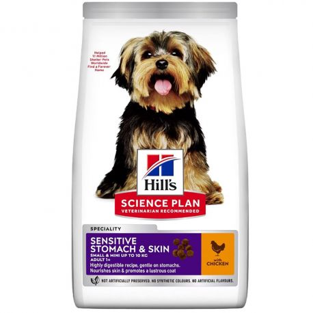 Hill's Science Plan Canine Adult Sensitive Stomach & Skin Small & Mini  - Croquettes pour chien