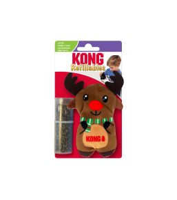 KONG peluche Renne pour chat avec herbe à chat