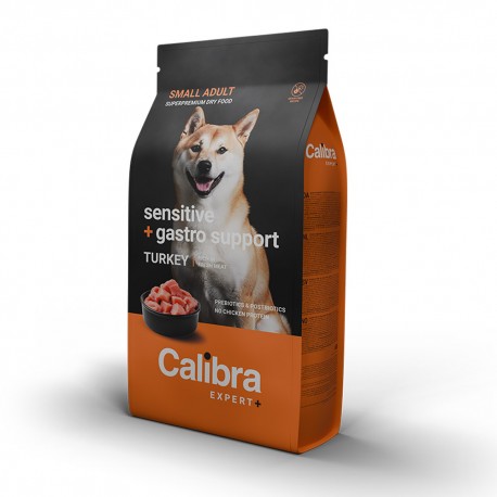 Calibra Expert+ Small Adult Sensitive + Gastro Support Dinde - croquettes pour petit chien
