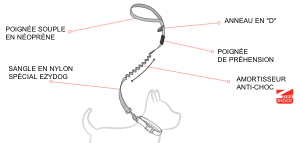 Laisse Zero Shock Lite EzyDog